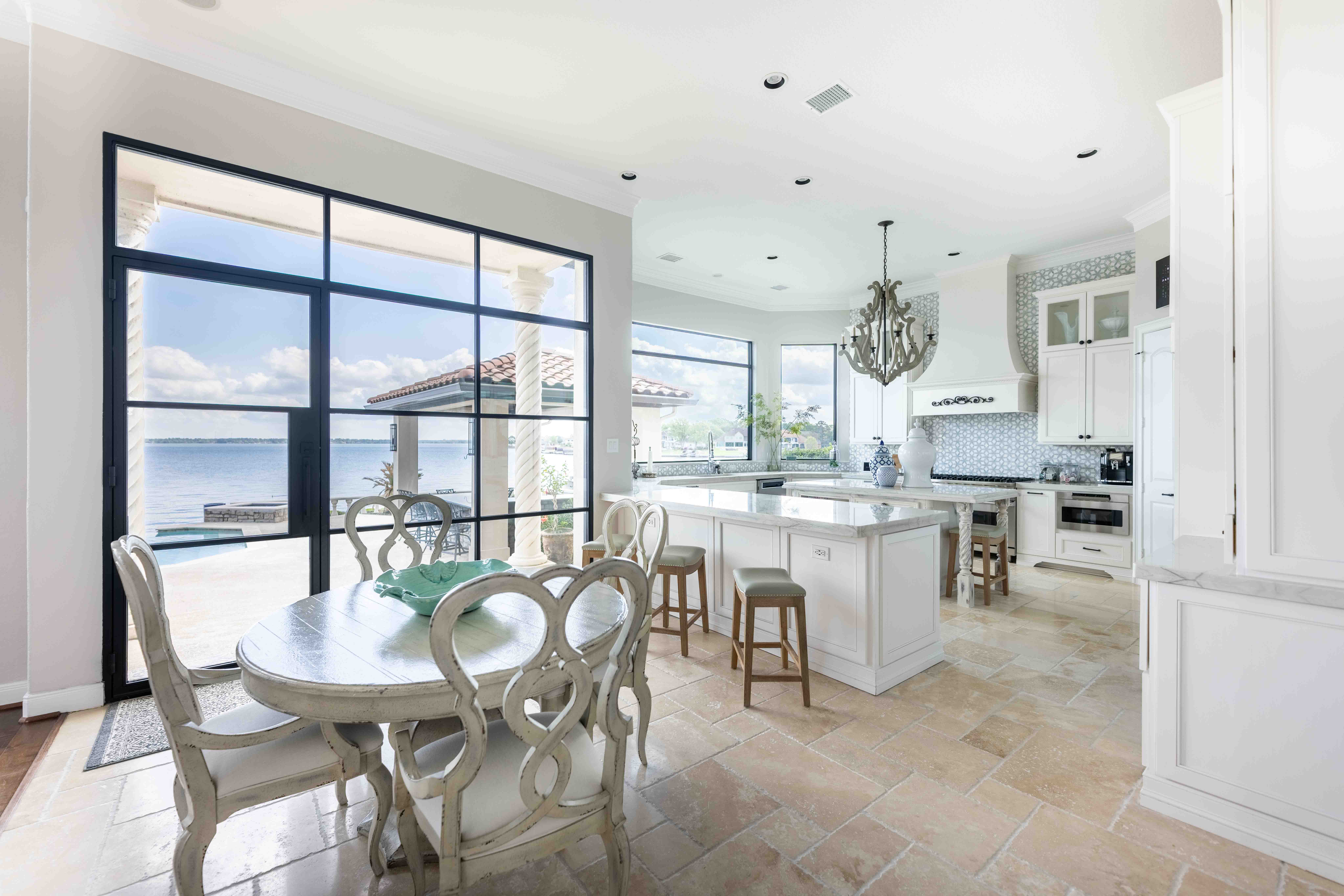 Modern open-concept kitchen and dining area, Houston real estate photography