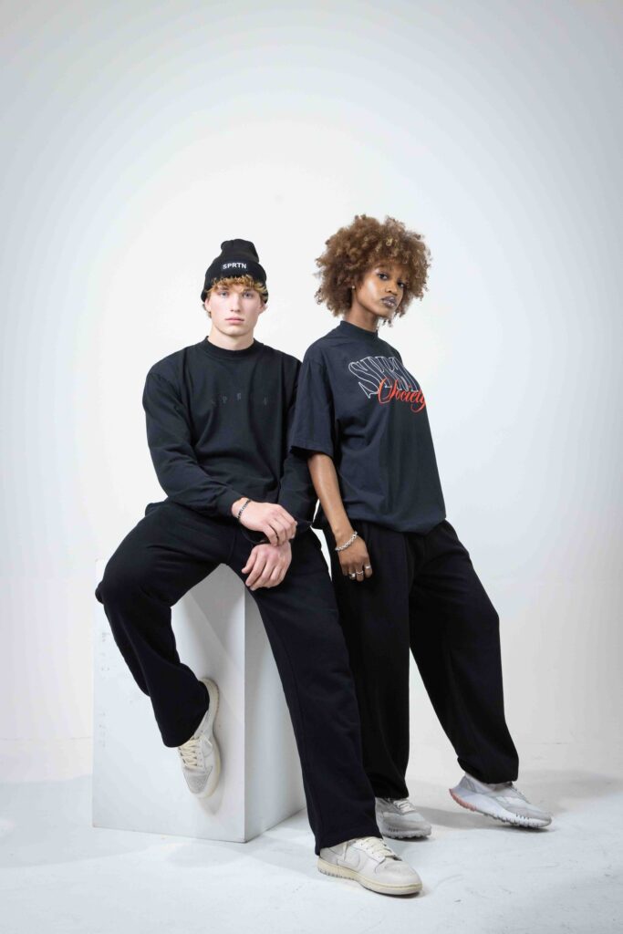 Apparel product photography, studio streetwear shoot