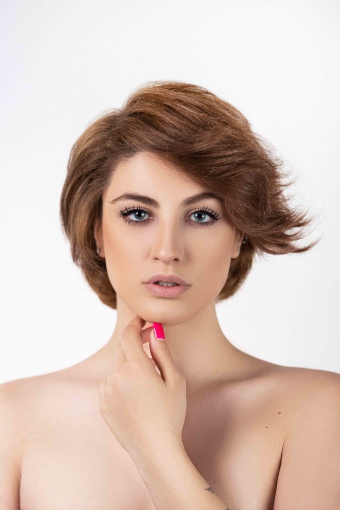 Beauty portrait close-up with soft studio lighting, Houston photography