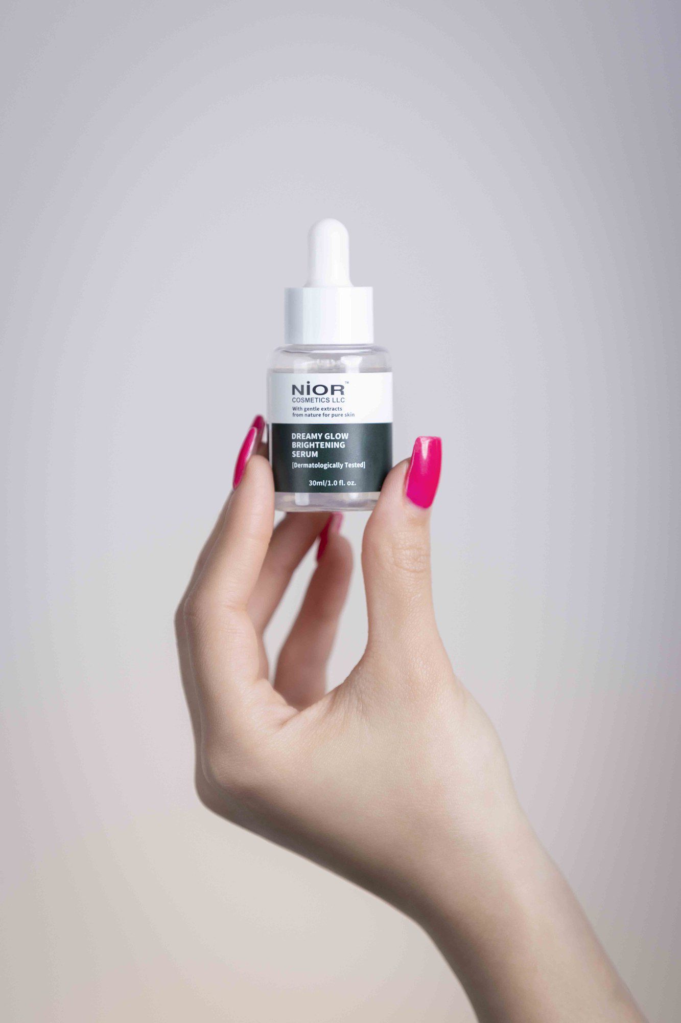 NIOR Cosmetics skincare product photography